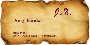 Jung Nándor névjegykártya